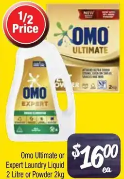 Farmer Jack's Omo Ultimate or Expert Laundry Liquid or Powder offer