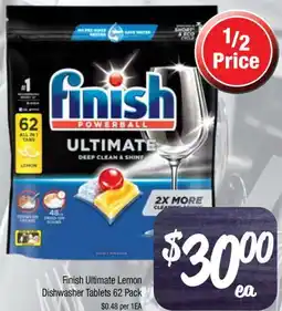 Farmer Jack's Finish Ultimate Lemon Dishwasher Tablets offer