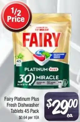 Farmer Jack's Fairy Platinum Plus Fresh Dishwasher Tablets offer