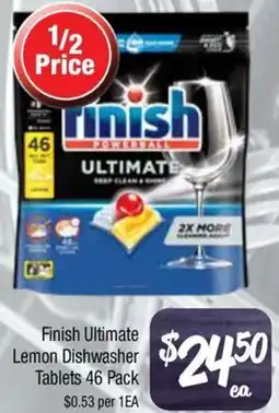 Farmer Jack's Finish Ultimate Lemon Dishwasher Tablets offer