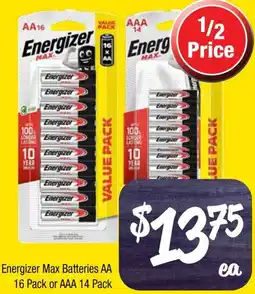 Farmer Jack's Energizer Max Batteries offer