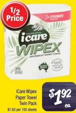 Farmer Jack's iCare Wipex Paper Towel Twin Pack offer