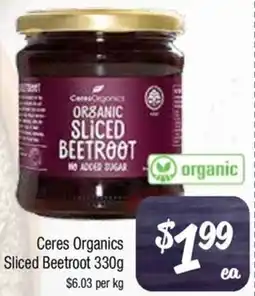 Farmer Jack's Ceres Organics Sliced Beetroot offer