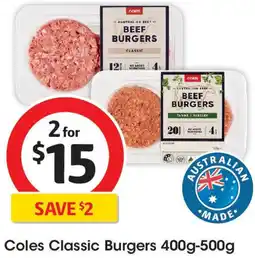 Coles Coles Classic Burgers offer