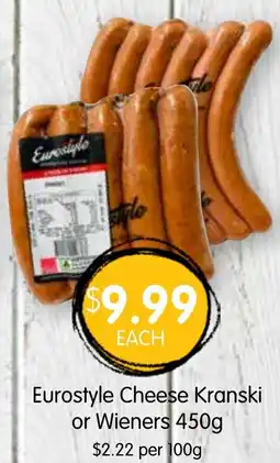 Spudshed Cheese Kranski or Wieners offer