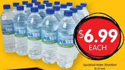 Spudshed Water offer