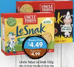 Spudshed Uncle Tobys Le Snak offer