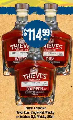 Spudshed Thieves Collection Silver Rum, Single Malt Whisky or Bourbon Style Whisky offer