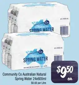 Australian Natural Spring Water 24x600ml $0.66 per Litre