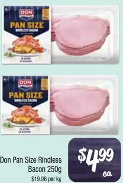 Pan Size Rindless Bacon