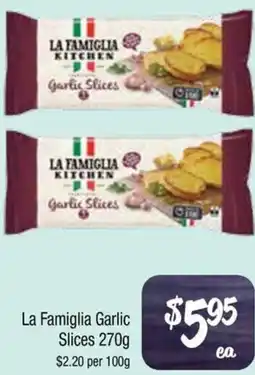 Farmer Jack's La Famiglia Garlic Slices offer