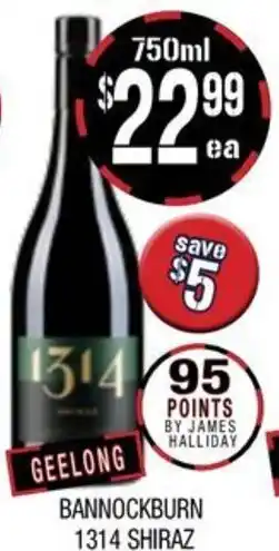 Farmer Jack's Bannockburn 1314 shiraz offer