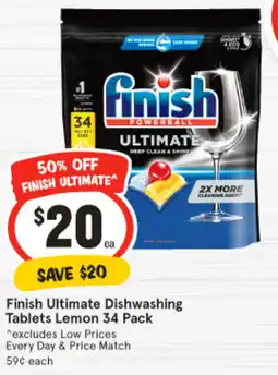 IGA Finish Ultimate Dishwashing Tablets Lemon offer