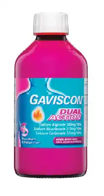 Gaviscon dual action oral liquid suspension mixed berry flavour 600ml