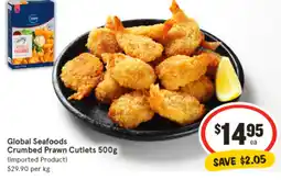 IGA Global Seafoods Crumbed Prawn Cutlets offer