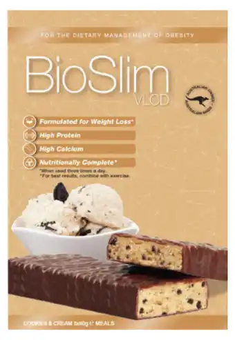 Discount Drug Stores Bioslim vlcd cookies & cream bar 5x60g offer