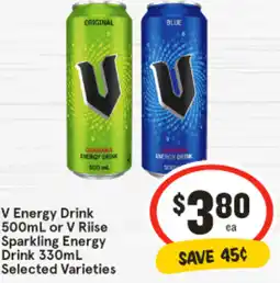 IGA Energy Drink or Riise Sparkling Energy Drink offer