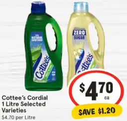 IGA Cottee's Cordial offer
