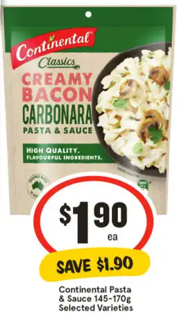 IGA Continental Pasta & Sauce offer