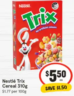 IGA Trix Cereal offer