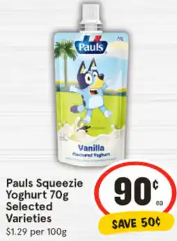 IGA Squeezie Yoghurt offer