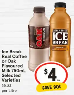 IGA Real Coffee or Oak ' Flavoured  Milk offer