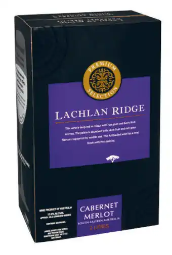 Liquorland Lachlan ridge cabernet merlot cask 2lt offer