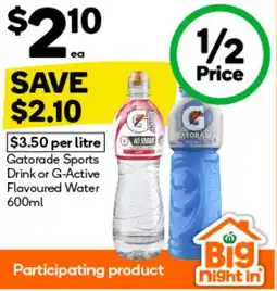 BIG W Gatorade sports drink or g-active flavoured water offer