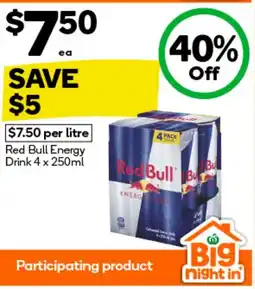 BIG W Red bull energy drink offer