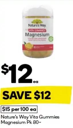BIG W Nature's way vita gummies magnesium offer