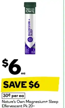 BIG W Nature's own magnesium+ sleep effervescent offer