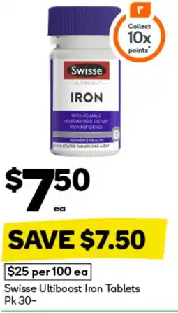BIG W Swisse ultiboost iron tablets offer
