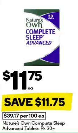 BIG W Nature's own complete sleep advanced tablets offer