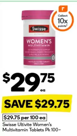 BIG W Swisse ultivite women's multivitamin tablets offer