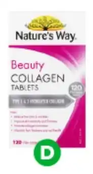 BIG W Nature's Way Beauty Collagen Tablets offer