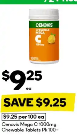 BIG W Cenovis mega c 1000mg chewable tablets offer