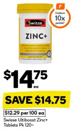 BIG W Swisse ultiboost zinc+ tablets offer