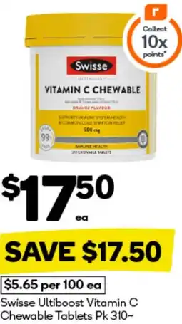 BIG W Swisse ultiboost vitamin c chewable tablets offer