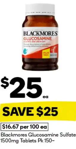 BIG W Blackmores glucosamine sulfate 1500mg tablets offer