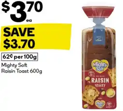 BIG W Mighty soft raisin toast offer