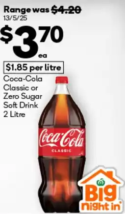 BIG W Coca-cola classic or zero sugar soft drink offer