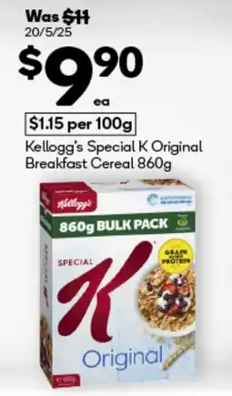 BIG W Kellogg's special k original breakfast cereal offer