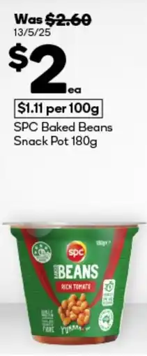 BIG W Spc baked beans snack pot offer