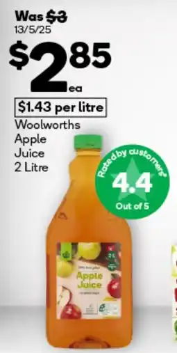 BIG W Woolworths apple juice offer