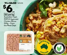 BIG W Australian fresh rspca approved chicken mince offer
