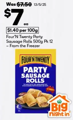 BIG W Four'n twenty party sausage rolls offer