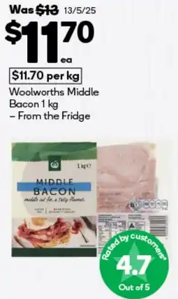 BIG W Woolworths Middle Bacon offer