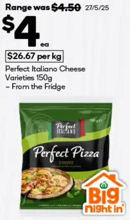 BIG W Perfect italiano cheese varieties offer