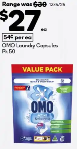 BIG W Omo laundry capsules offer