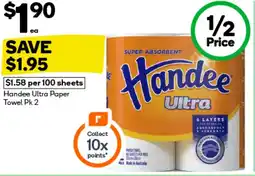BIG W Handee ultra paper towel offer